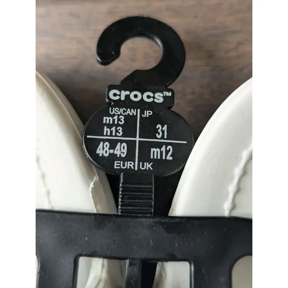 NEW Crocs Men’s Classic Glitter II Slide Sandals White Silver Size M 13